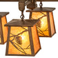 Meyda Lighting Whispering Pines 28" 4-Light Antique Copper Chandelier With Amber Mica Shade Glass