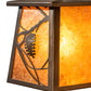 Meyda Lighting Whispering Pines 28" 4-Light Antique Copper Chandelier With Amber Mica Shade Glass