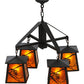 Meyda Lighting Whispering Pines 28" 4-Light Oil Rubbed Bronze Chandelier With Amber Mica Shade Glass