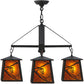 Meyda Lighting Whispering Pines 28" 4-Light Oil Rubbed Bronze Chandelier With Amber Mica Shade Glass