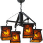 Meyda Lighting Whispering Pines 28" 4-Light Oil Rubbed Bronze Chandelier With Amber Mica Shade Glass