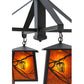 Meyda Lighting Whispering Pines 28" 4-Light Oil Rubbed Bronze Chandelier With Amber Mica Shade Glass