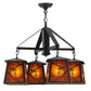 Meyda Lighting Whispering Pines 28" 4-Light Oil Rubbed Bronze Chandelier With Amber Mica Shade Glass
