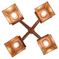 Meyda Lighting Whispering Pines 28" 4-Light Rust Chandelier With Amber Mica Shade Glass