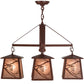 Meyda Lighting Whispering Pines 28" 4-Light Rust Chandelier With Silver Mica Shade Glass