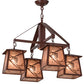 Meyda Lighting Whispering Pines 28" 4-Light Rust Chandelier With Silver Mica Shade Glass