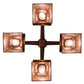 Meyda Lighting Whispering Pines 28" 4-Light Rust Chandelier With Silver Mica Shade Glass