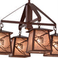 Meyda Lighting Whispering Pines 28" 4-Light Rust Chandelier With Silver Mica Shade Glass