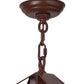 Meyda Lighting Whispering Pines 28" 4-Light Rust Chandelier With Silver Mica Shade Glass