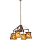Meyda Lighting Whispering Pines 28 4-Light Rust Rococco Chandelier With Amber Mica Shade Glass