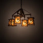 Meyda Lighting Whispering Pines 28 4-Light Rust Rococco Chandelier With Amber Mica Shade Glass