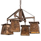 Meyda Lighting Whispering Pines 28 4-Light Rust Rococco Chandelier With Amber Mica Shade Glass