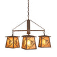 Meyda Lighting Whispering Pines 28 4-Light Rust Rococco Chandelier With Amber Mica Shade Glass
