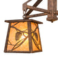 Meyda Lighting Whispering Pines 28 4-Light Rust Rococco Chandelier With Amber Mica Shade Glass