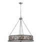 Meyda Lighting Whispering Pines 30" 4-Light Pewter Inverted Pendant Light With Silver Mica Shade Glass