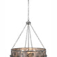 Meyda Lighting Whispering Pines 30" 4-Light Pewter Inverted Pendant Light With Silver Mica Shade Glass