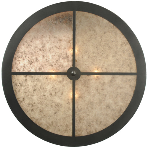 Meyda Lighting Whispering Pines 30" 4-Light Pewter Inverted Pendant Light With Silver Mica Shade Glass