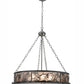 Meyda Lighting Whispering Pines 30" 4-Light Pewter Inverted Pendant Light With Silver Mica Shade Glass