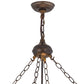 Meyda Lighting Whispering Pines 30" 8-Light Dark Burnished Antique Copper Inverted Pendant Light With Silver Mica Shade Glass