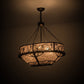 Meyda Lighting Whispering Pines 30" 8-Light Dark Burnished Antique Copper Inverted Pendant Light With Silver Mica Shade Glass