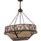 Meyda Lighting Whispering Pines 30" 8-Light Dark Burnished Antique Copper Inverted Pendant Light With Silver Mica Shade Glass