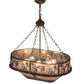 Meyda Lighting Whispering Pines 30" 8-Light Dark Burnished Antique Copper Inverted Pendant Light With Silver Mica Shade Glass