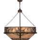 Meyda Lighting Whispering Pines 30" 8-Light Dark Burnished Antique Copper Inverted Pendant Light With Silver Mica Shade Glass