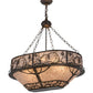 Meyda Lighting Whispering Pines 30" 8-Light Dark Burnished Antique Copper Inverted Pendant Light With Silver Mica Shade Glass
