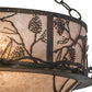 Meyda Lighting Whispering Pines 30" 8-Light Dark Burnished Antique Copper Inverted Pendant Light With Silver Mica Shade Glass
