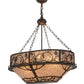 Meyda Lighting Whispering Pines 30" 8-Light Dark Burnished Antique Copper Inverted Pendant Light With Silver Mica Shade Glass