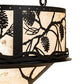 Meyda Lighting Whispering Pines 30" 8-Light Satin Black Wrought Iron Island Inverted Pendant Light With Silver Mica Shade Glass