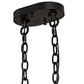 Meyda Lighting Whispering Pines 30" 8-Light Satin Black Wrought Iron Island Inverted Pendant Light With Silver Mica Shade Glass