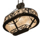 Meyda Lighting Whispering Pines 30" 8-Light Satin Black Wrought Iron Island Inverted Pendant Light With Silver Mica Shade Glass