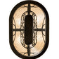 Meyda Lighting Whispering Pines 30" 8-Light Satin Black Wrought Iron Island Inverted Pendant Light With Silver Mica Shade Glass