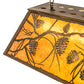 Meyda Lighting Whispering Pines 33" 6-Light Antique Copper Island Pendant Light With Amber Mica Shade Glass