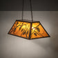 Meyda Lighting Whispering Pines 33" 6-Light Antique Copper Island Pendant Light With Amber Mica Shade Glass