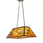 Meyda Lighting Whispering Pines 33" 6-Light Antique Copper Island Pendant Light With Amber Mica Shade Glass