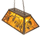 Meyda Lighting Whispering Pines 33" 6-Light Antique Copper Island Pendant Light With Amber Mica Shade Glass