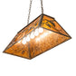 Meyda Lighting Whispering Pines 33" 6-Light Antique Copper Island Pendant Light With Amber Mica Shade Glass