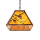 Meyda Lighting Whispering Pines 33" 6-Light Antique Copper Island Pendant Light With Amber Mica Shade Glass
