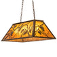Meyda Lighting Whispering Pines 33" 6-Light Antique Copper Island Pendant Light With Amber Mica Shade Glass