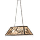 Meyda Lighting Whispering Pines 33" 6-Light Antiquity Island Pendant Light With Silver Mica Shade Glass