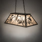Meyda Lighting Whispering Pines 33" 6-Light Antiquity Island Pendant Light With Silver Mica Shade Glass