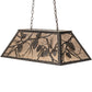 Meyda Lighting Whispering Pines 33" 6-Light Antiquity Island Pendant Light With Silver Mica Shade Glass