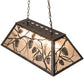 Meyda Lighting Whispering Pines 33" 6-Light Antiquity Island Pendant Light With Silver Mica Shade Glass