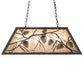 Meyda Lighting Whispering Pines 33" 6-Light Antiquity Island Pendant Light With Silver Mica Shade Glass