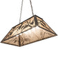 Meyda Lighting Whispering Pines 33" 6-Light Antiquity Island Pendant Light With Silver Mica Shade Glass