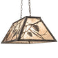 Meyda Lighting Whispering Pines 33" 6-Light Antiquity Island Pendant Light With Silver Mica Shade Glass