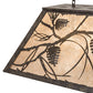 Meyda Lighting Whispering Pines 33" 6-Light Antiquity Island Pendant Light With Silver Mica Shade Glass