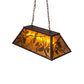 Meyda Lighting Whispering Pines 33" 6-Light Mahogany Bronze Island Pendant Light With Amber Mica Shade Glass